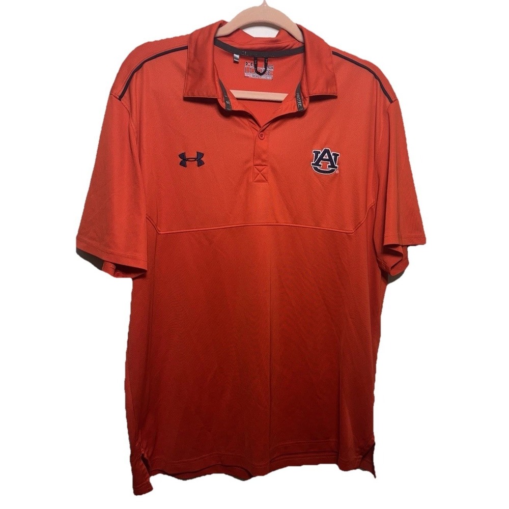 Under Armour Auburn Tigers HeatGear Mens Polo Shirt Large Orange‎ War Eagle